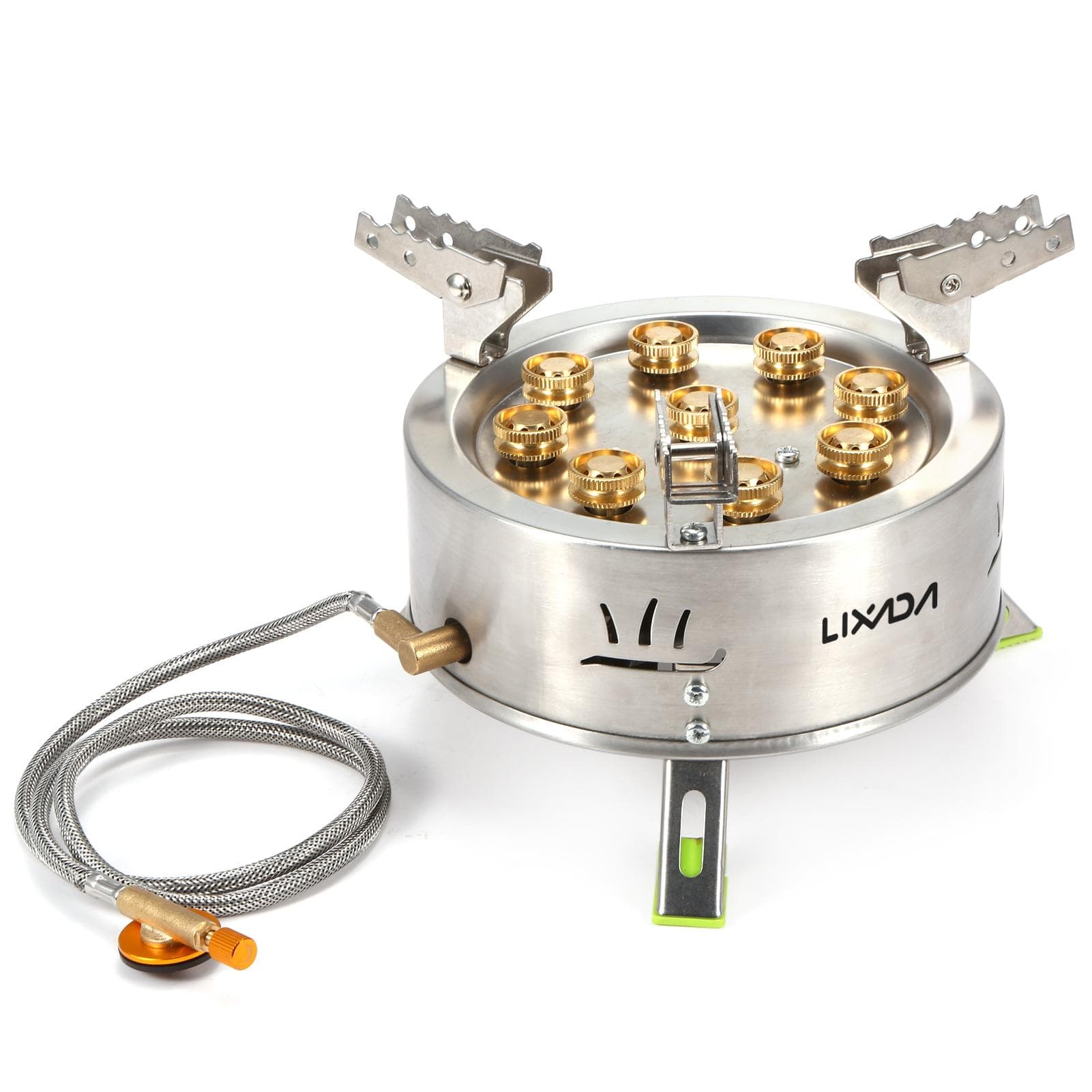 Lixada 12800W Camping Gas Stove Burner Portable Outdoor Backpacking Hiking Folding Camp Stove silver