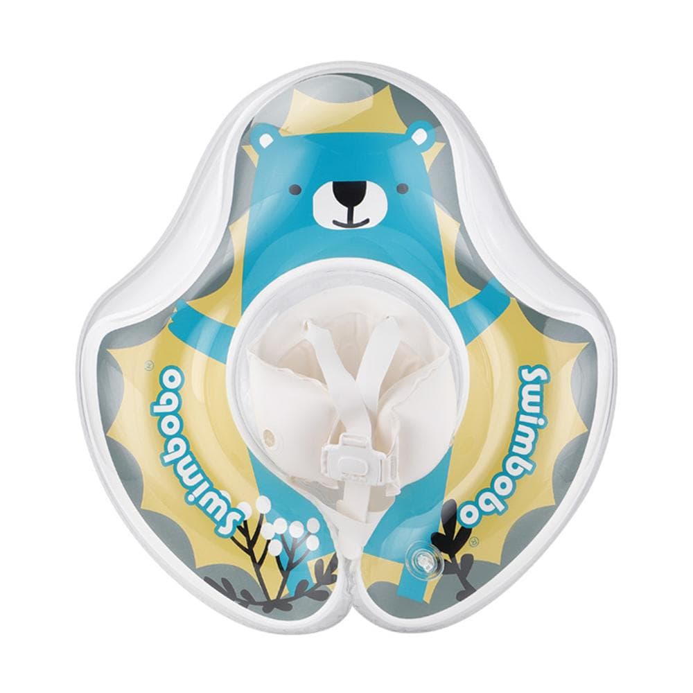 Swimbobo Cute Baby Pool Float Inflatable Baby Swim Float Baby Swimming Float Ring Toddler Pool blue