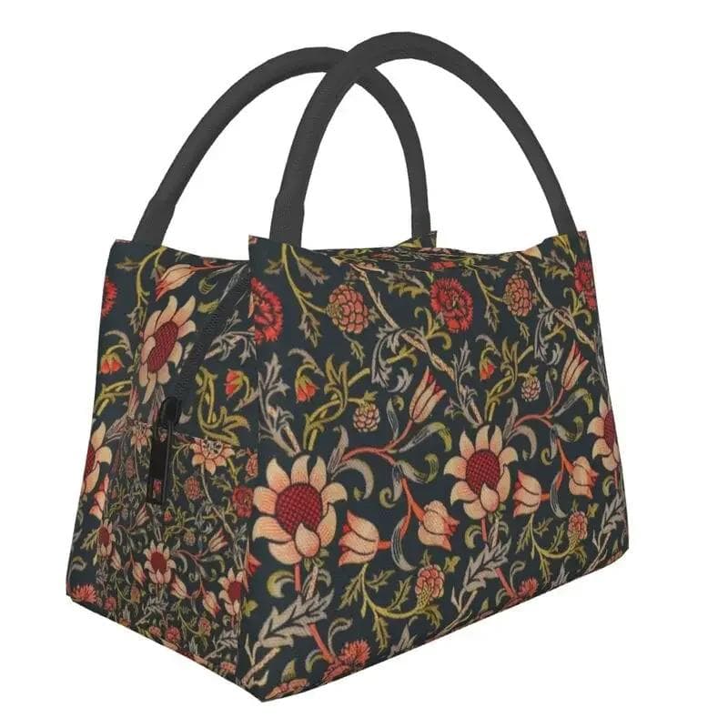 William Morris Insulated Lunch Bag for Women Portable Snakeshead Cooler Thermal Lunch Box Beach Camping Travel Shoulder Bag 28x17x16CM khaki