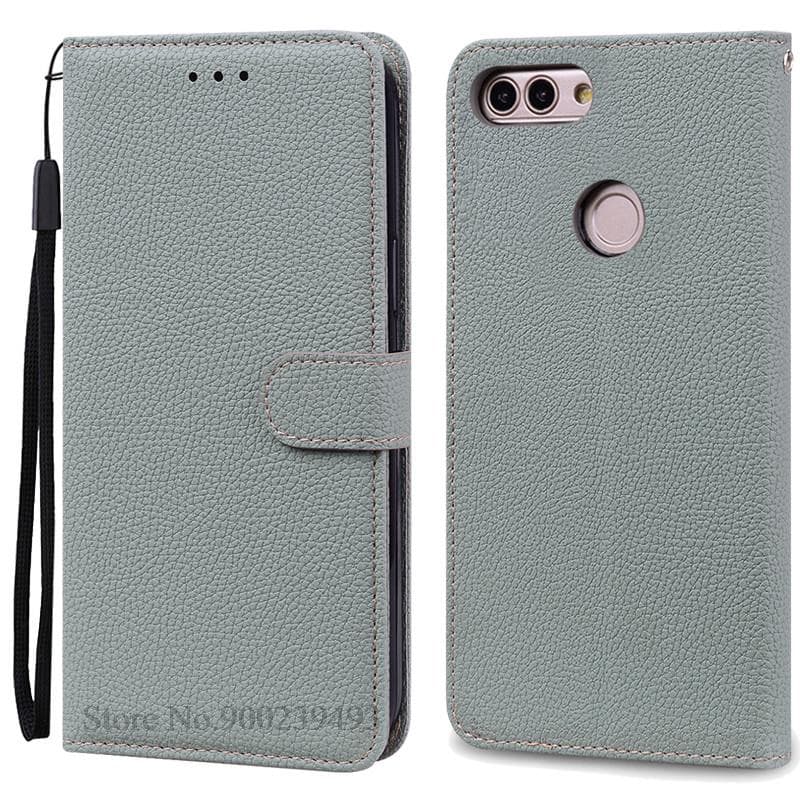 For Huawei P Smart 2018 Case FIG-LX1 Leather Wallet Flip Case For Huawei P Smart Case FIG-LX1 5.65 inch Case Coque Fundas Shell P Smart 2018 FIG-LX1 gray