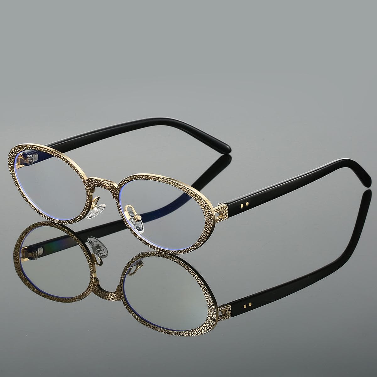 KAMMPT Vintage Oval Sunglasses Fashion Metal Rim Gradient Shades Women Trendy Stylish Brand Design Sun Glasses as picture shows