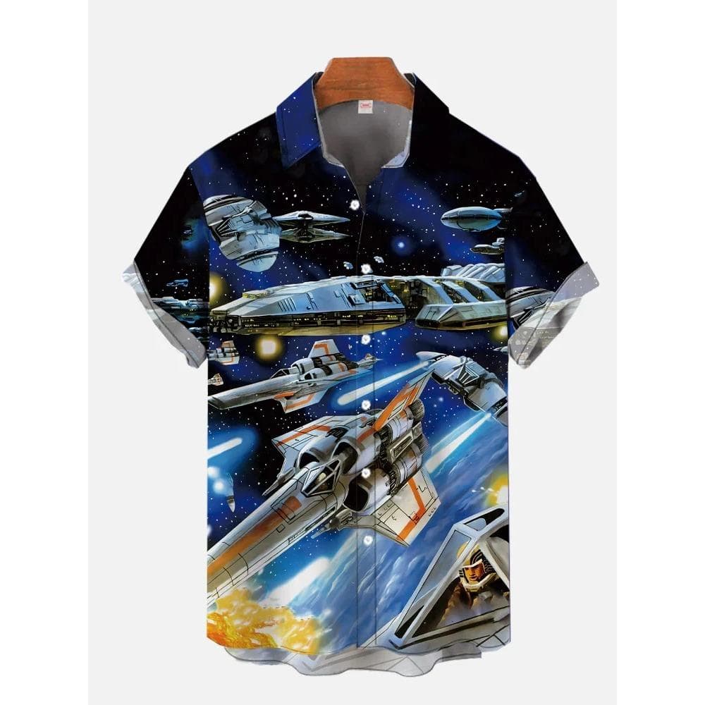 Hawaii Shirts Man New Stars-wars Shirts Men Women Clothes Tee Tops Boys Girls Tees Walker Printing Short Sleeve Shirt 3XL
