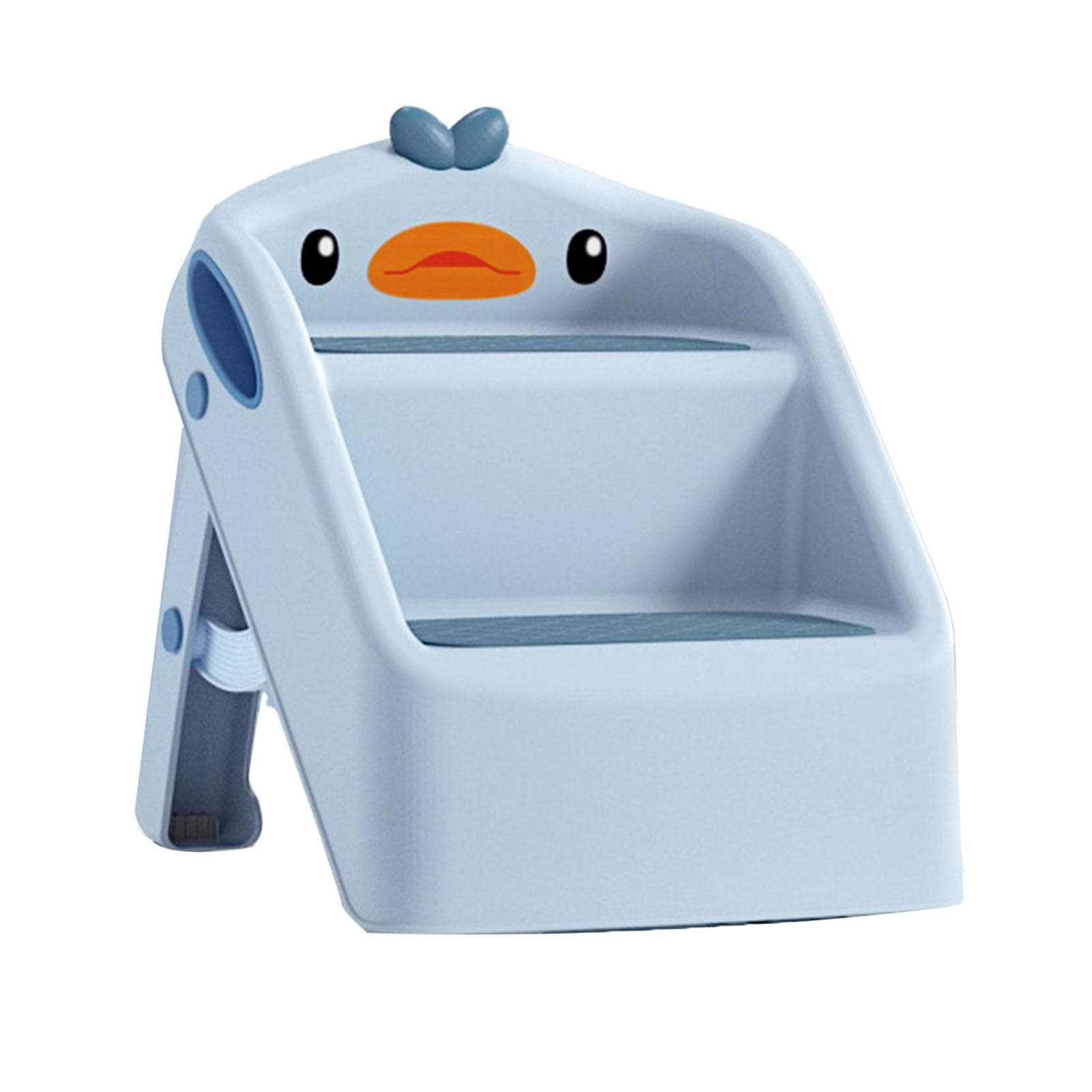 Foldable Toddler Step Stool Multifunctional Safe Stable Slip Resistant 2 Step Stool Toilet Potty blue