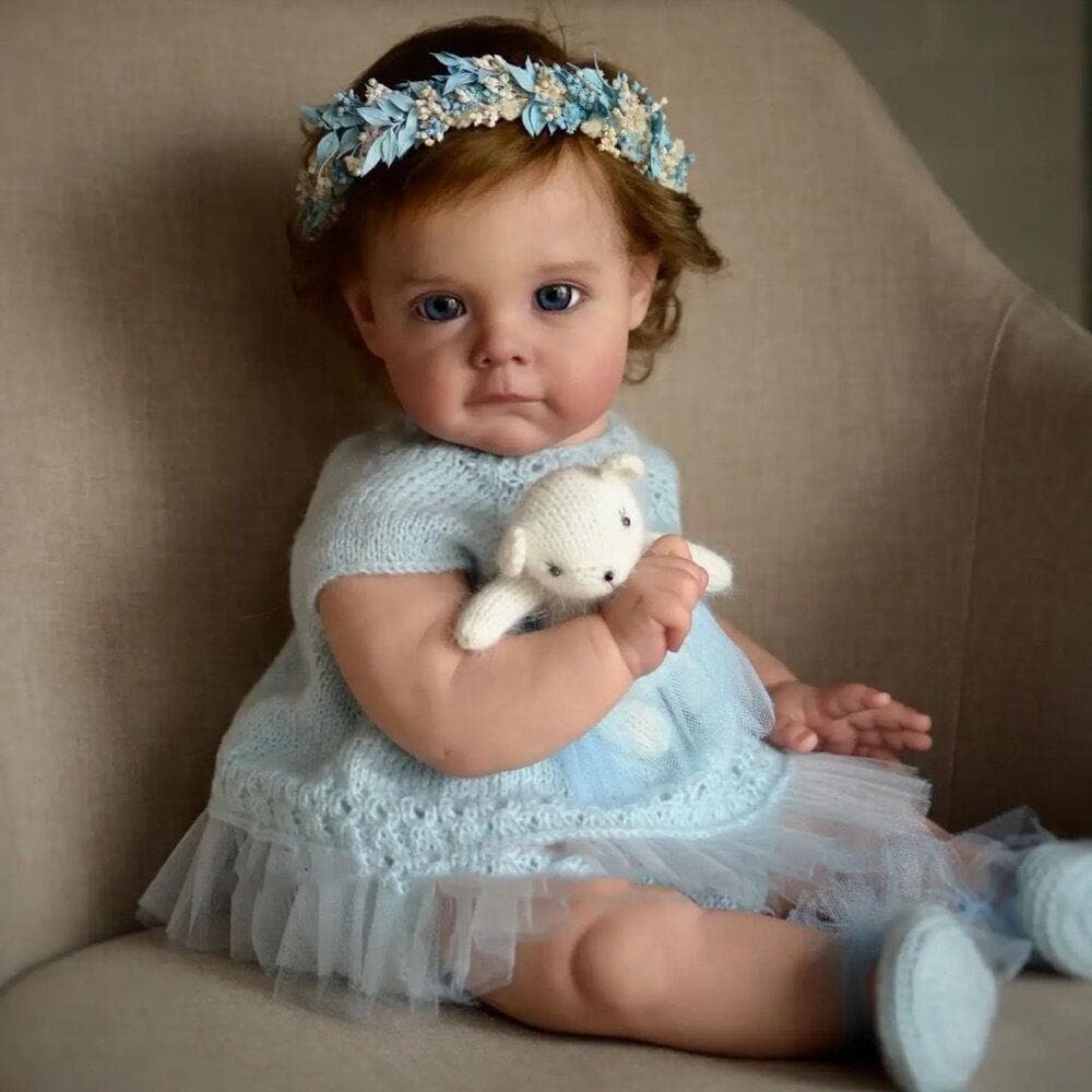60CM Handmade High Quality Reborn Toddler Maggie Detailed Lifelike Hand-rooted hair Collectible Art Doll