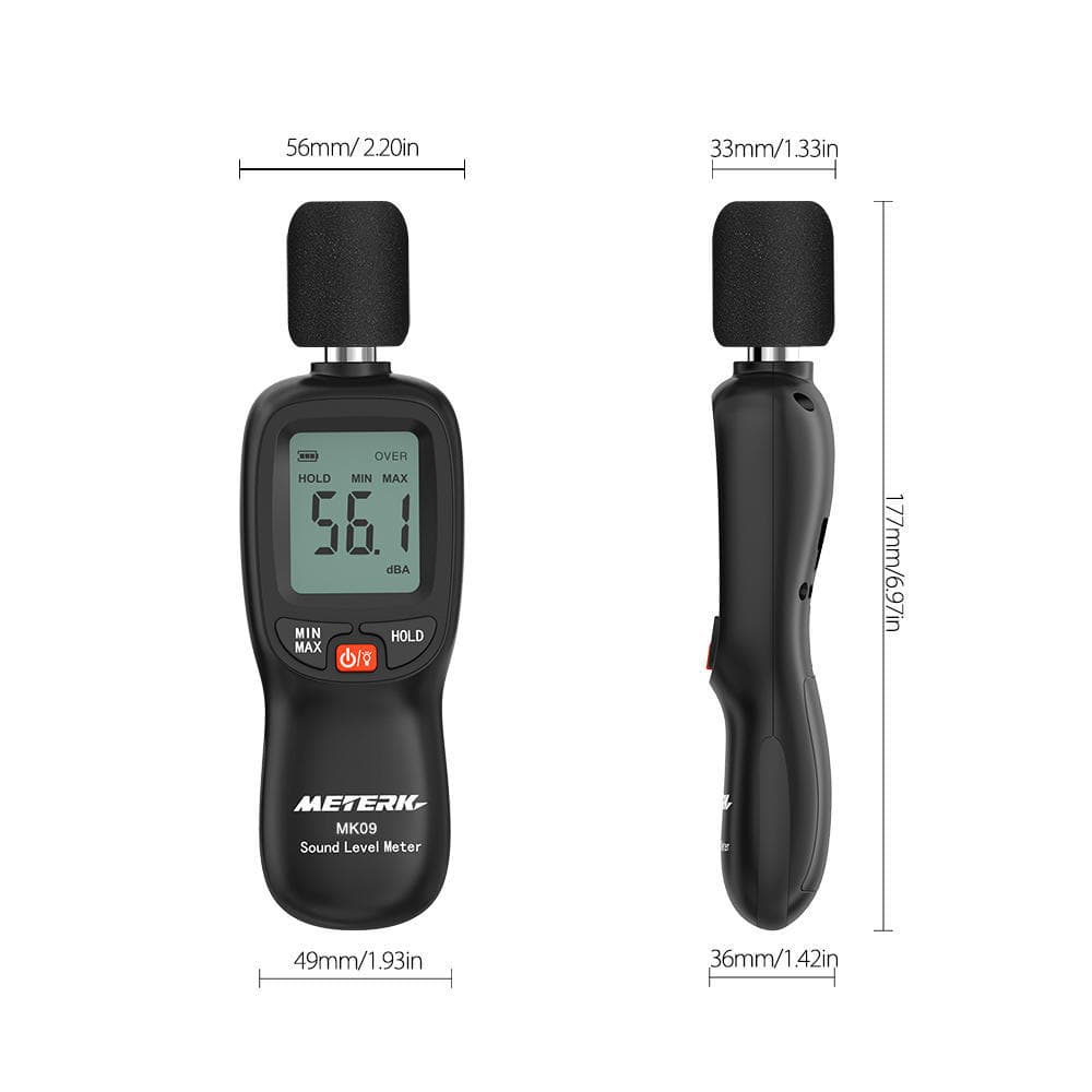 Meterk 30-130dB(A) LCD Digital Sound Level Meter Noise Volume Measuring