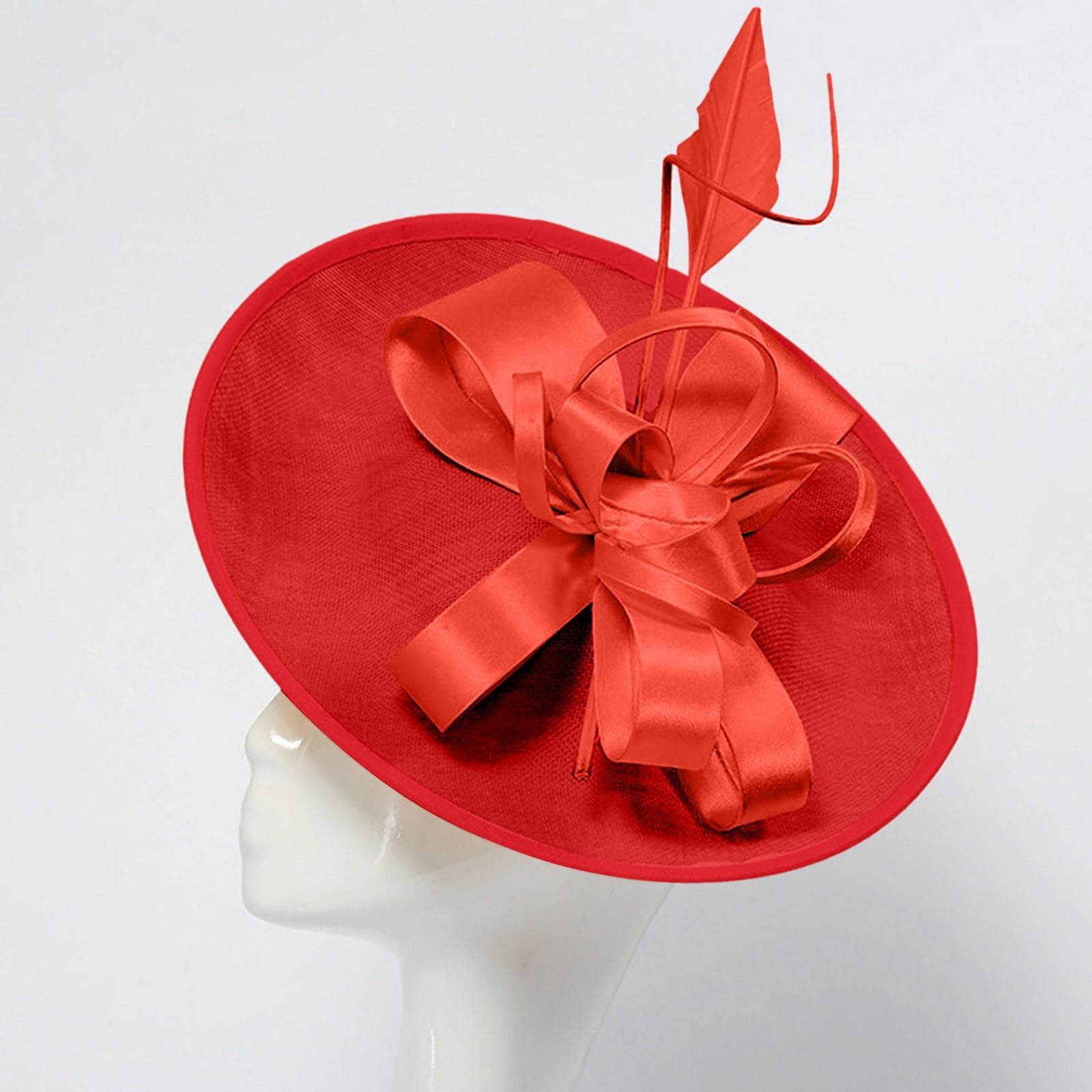 Women Fascinator Hats Tea Party Hat Vintage Hat Headband For Cocktail Head Band Large Solid Color Fashion Exquisite Headwear One Size