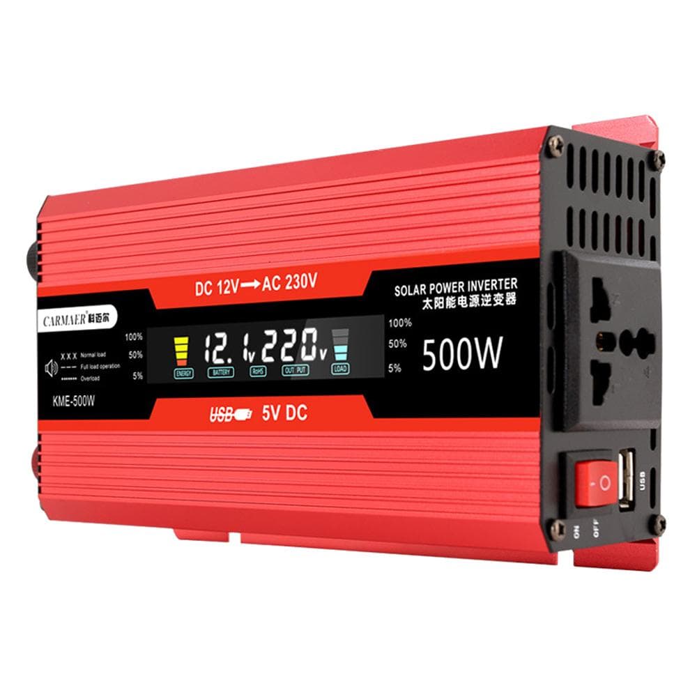 1200W Car Power Inverter 12V to 220V AC Converter Solar Inverter LCD Digital Modified Sinewave 500W(220V)