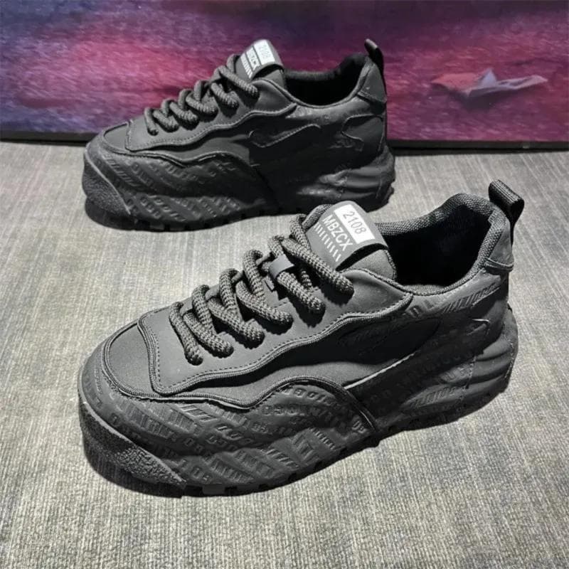 Exquisite Men's Sneakers Fashion Personality Simple and Versatile Youth Casual Shoes Comfortable Durable Running Sports Shoes 42 black