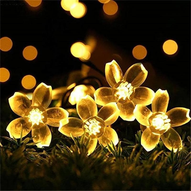 50 LED 7M solar light string anti narcissus female light cherry blossom Christmas wreath outdoor home garden decoration solar li 20LED Warm White