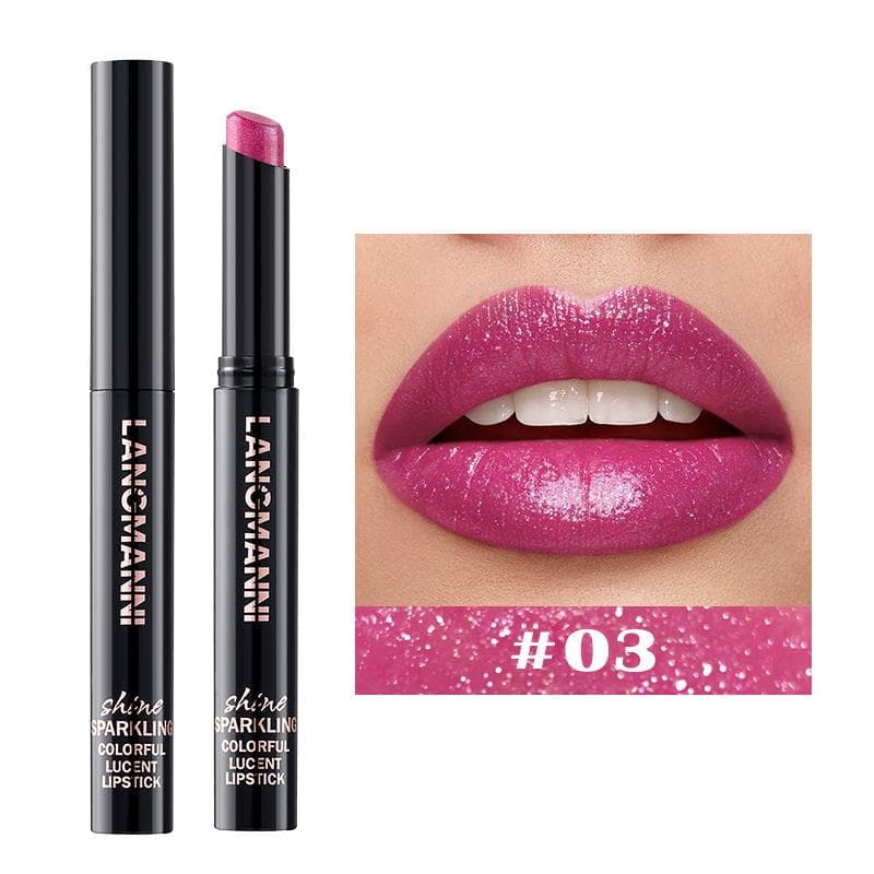 Diamond Pearlescent Lipstick Waterproof Long Lasting Non-stick Cup Matte Velvet Shiny Lipsticks Red Sexy Lips Makeup Cosmetics 03