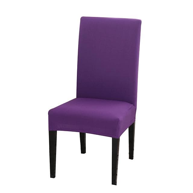 24 Color Chair Cover Spandex Stretch Elastic Slipcovers Solid Color Chair Covers For Dining Room Kitchen Wedding Banquet Hotel universal sizes purple