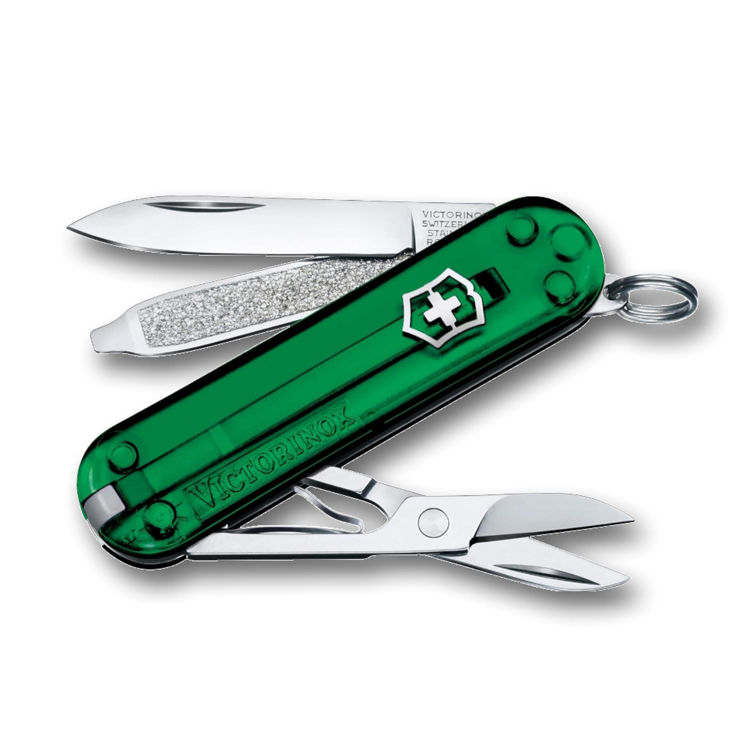 Special Edition VICTORINOX Classic SD Classic Colors Green Trancelucent Swiss Army Emergency Outdoor Flathead Nail Compact and Equipped with 10