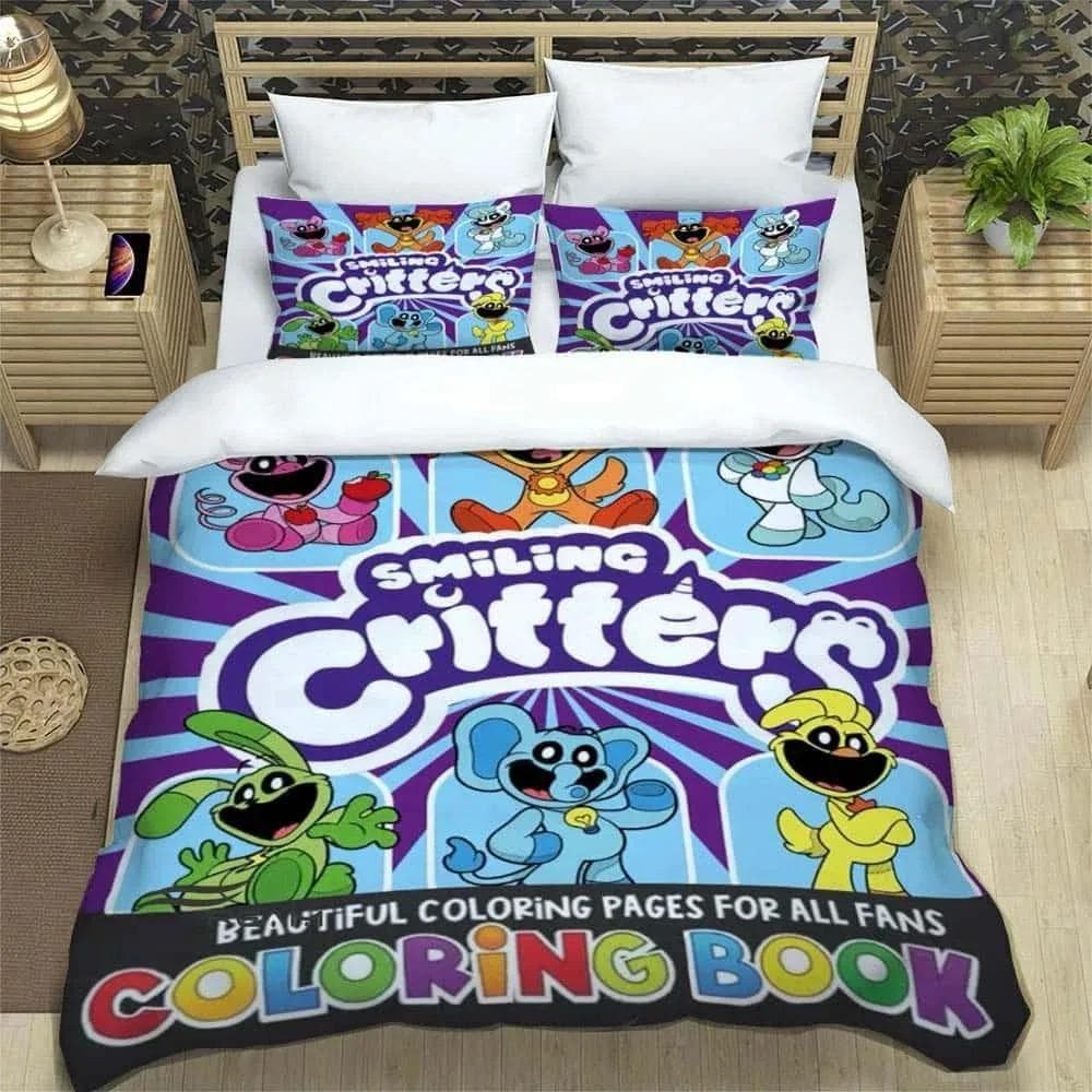 3D Cartoon S-smiling critters Bedding Sets exquisite bed supplies set duvet cover comforter set bedding set luxury birthday gift EU King(240x220cm)