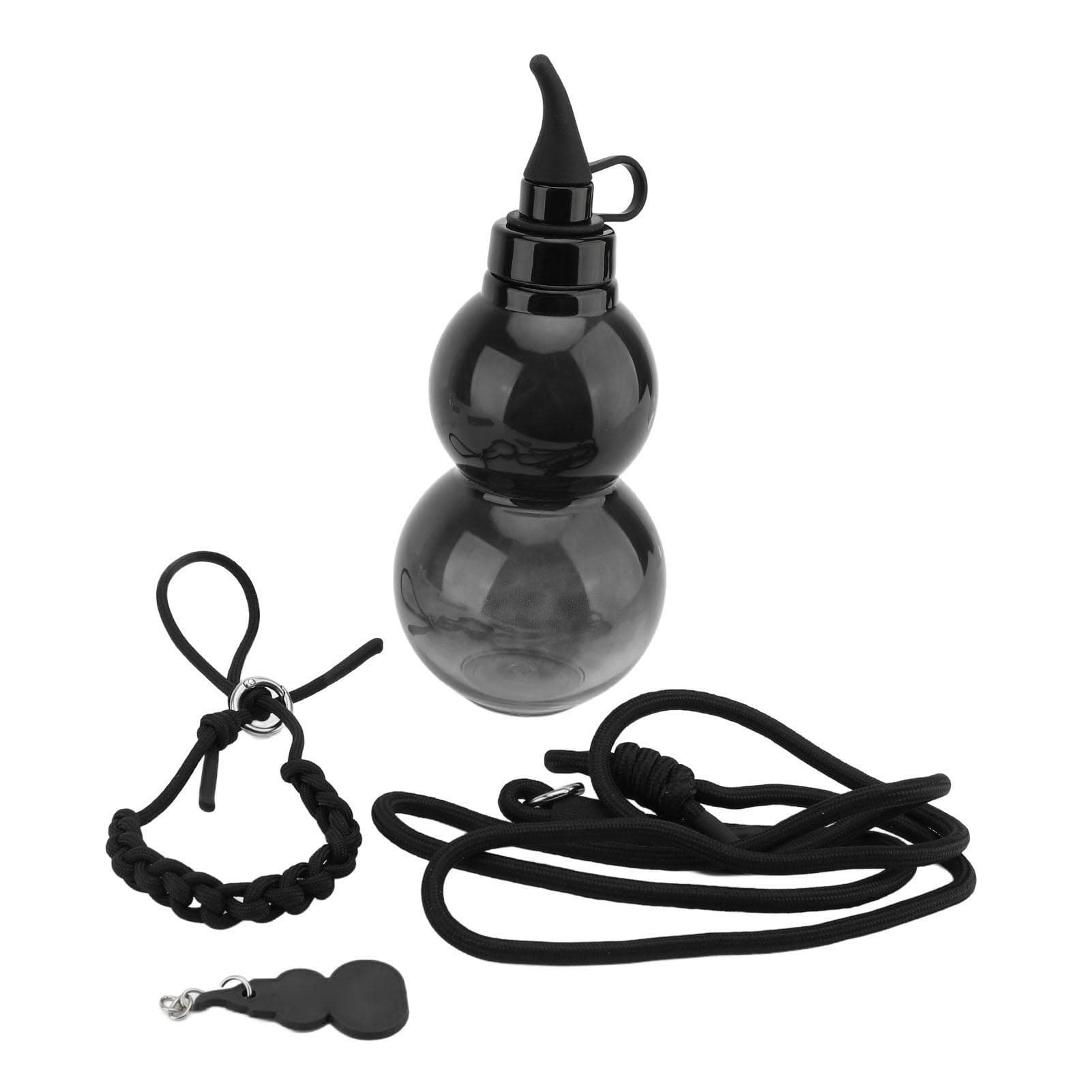 Gourd Sports Water Bottle 800ml Drop Proof Leak Proof Portable Gourd Drinking Bottle for Travel L black