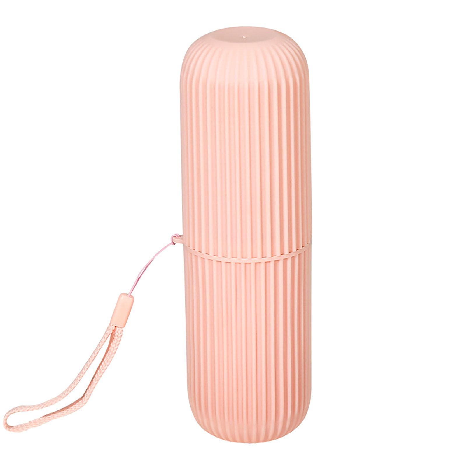 Travel Toothbrush Cup Portable Case Ample Capacity Plastic Multifunctional Toothpaste Carrier for pink