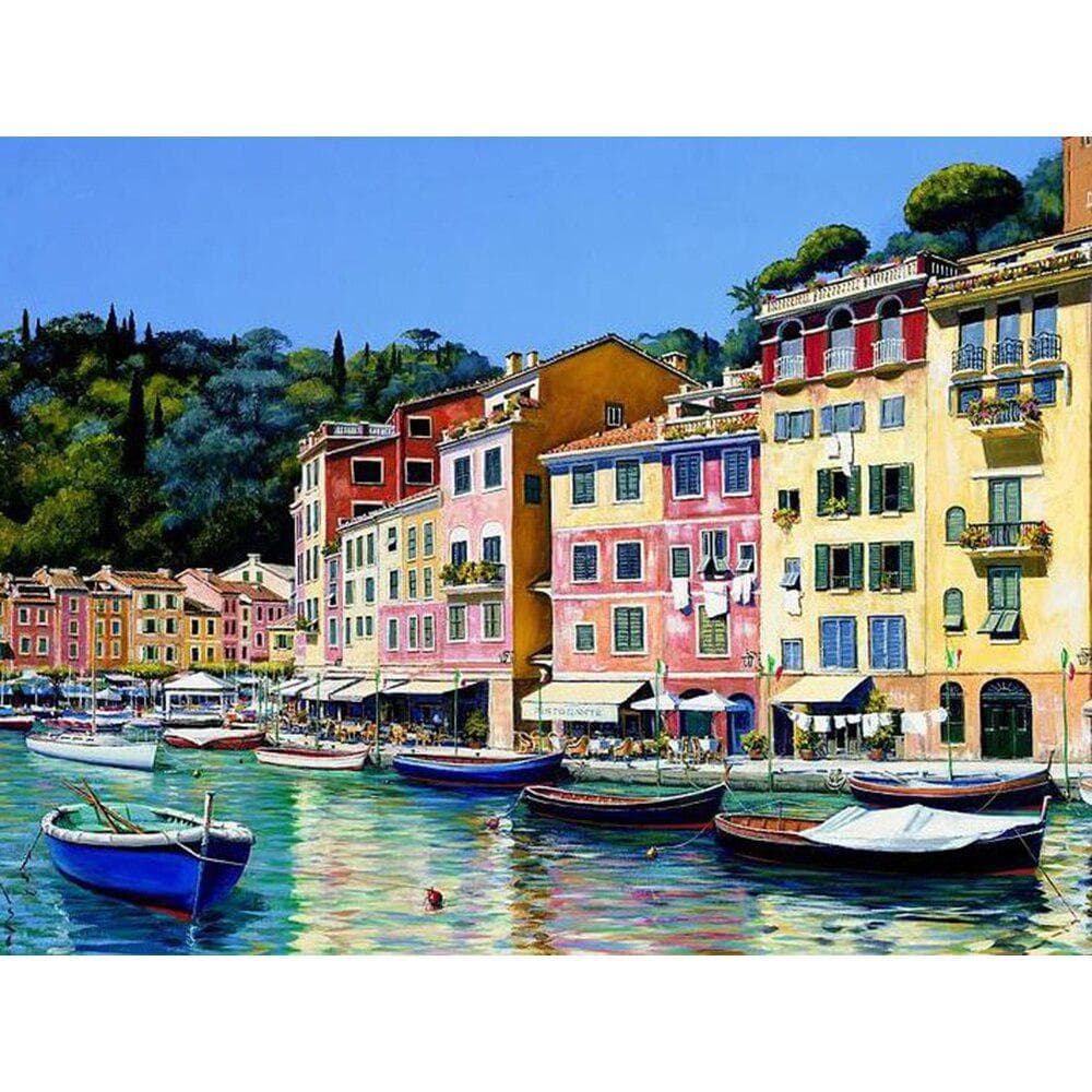 DIY Diamond Embroidery Scenery Yamashita Diamond Painting Landscape Water City Picture Rhinestone 20X30CM