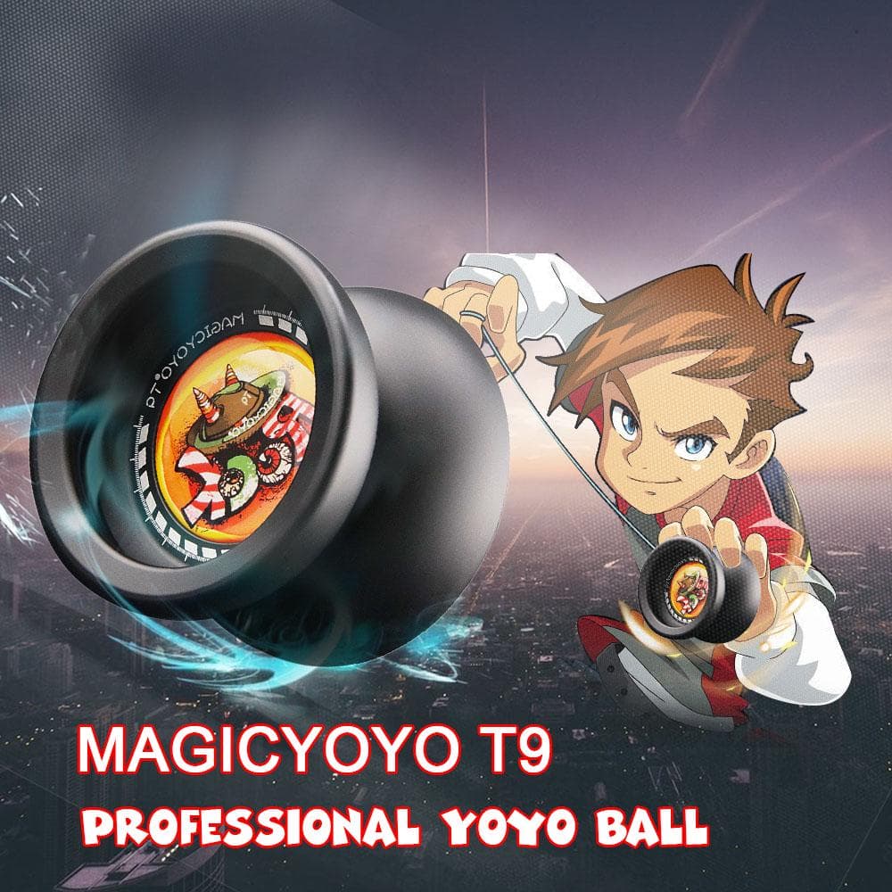 MAGICYOYO T9 poliertes Legierung Aluminium reagiert auf Yoyo Ball Spin black