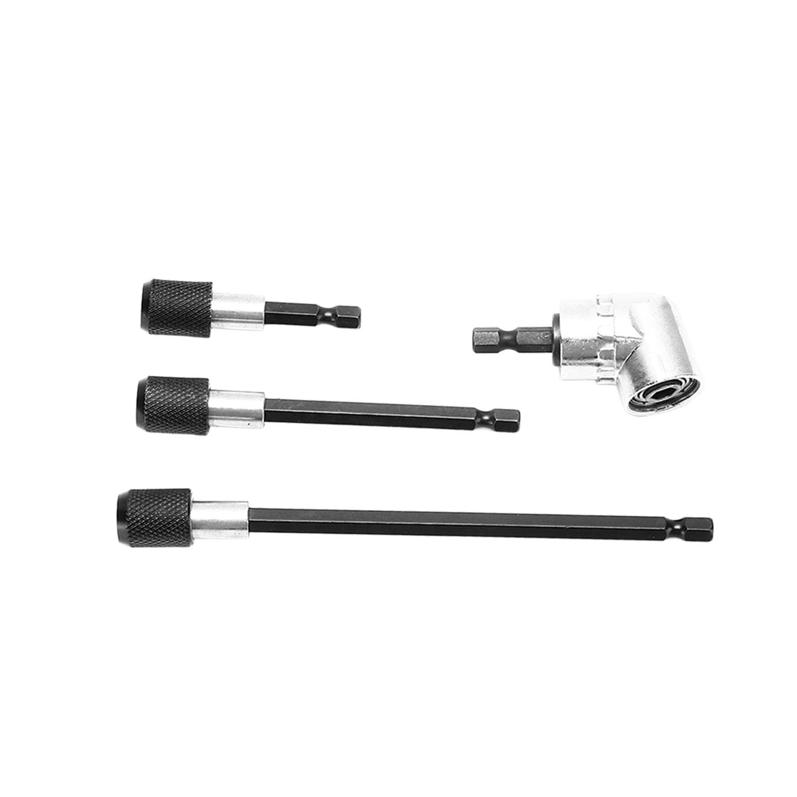 4Pcs Drill Bit Extension Magnetic 14in Hex Shank 105 degrees Adjustable Adapter Tool Set Kit