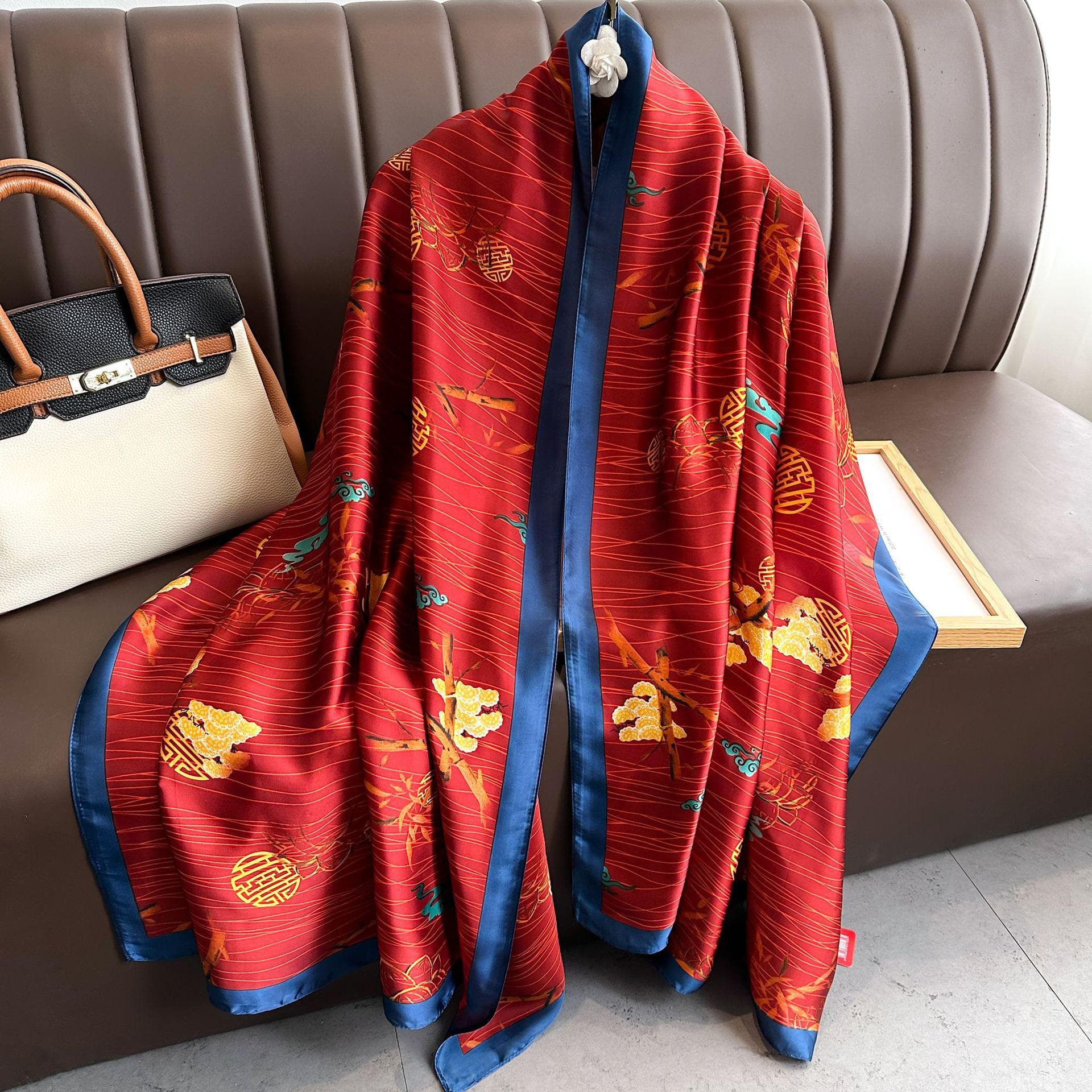 High-End Summer Silk Scarf - Long, Fashionable Sunscreen Shawl for Women 90x180