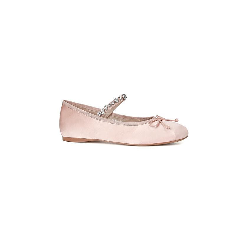 Summer Super Soft Diamond Round Head Silk Ballet Shoes Flat Bottom Mary Jane Shoes 33