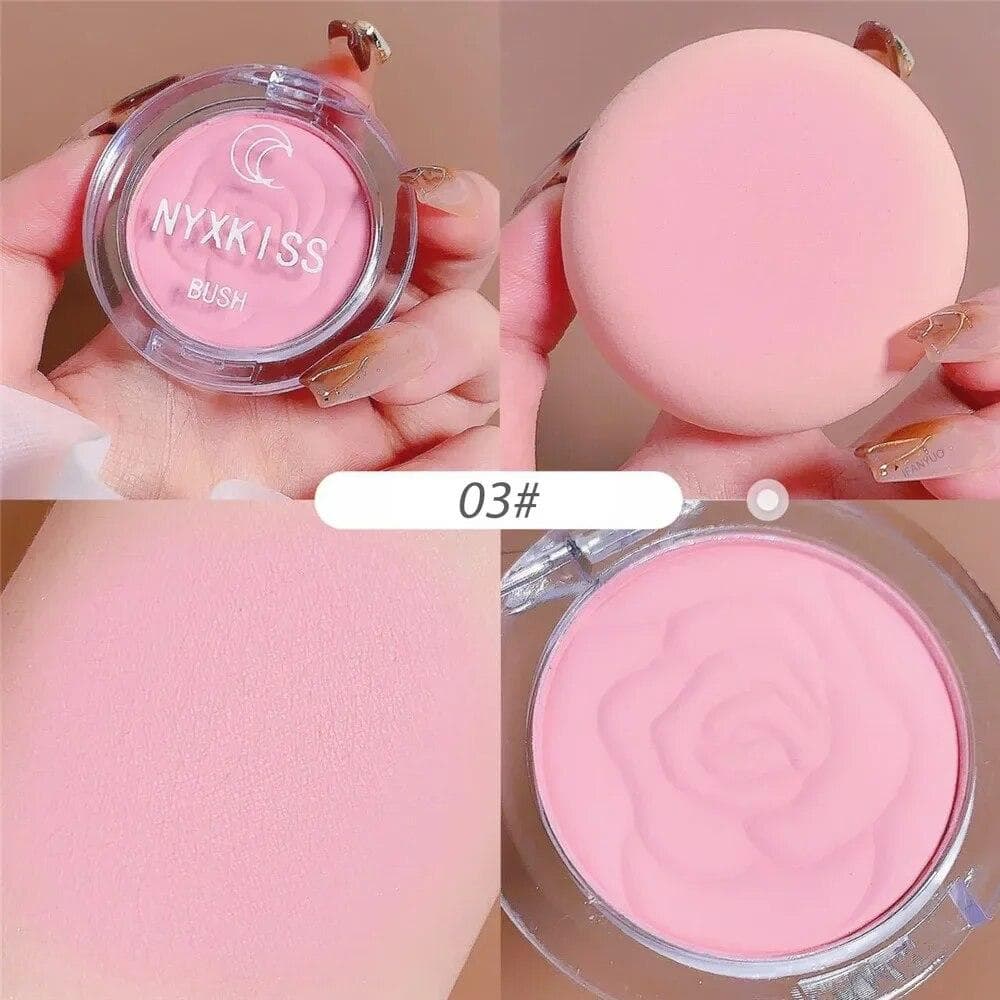 Embossed Petals Blusher Peach Pink Orange Tint Makeup Blush Palette Cheek Contour Rouge Cosmetics Long-lasting Face Makeup