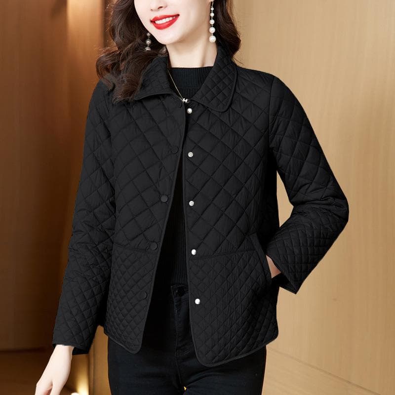 Women's Padded Jacket Small Short Autumn and Winter New Cotton Clothes Mom Winter Cotton Clothes 3XL black
