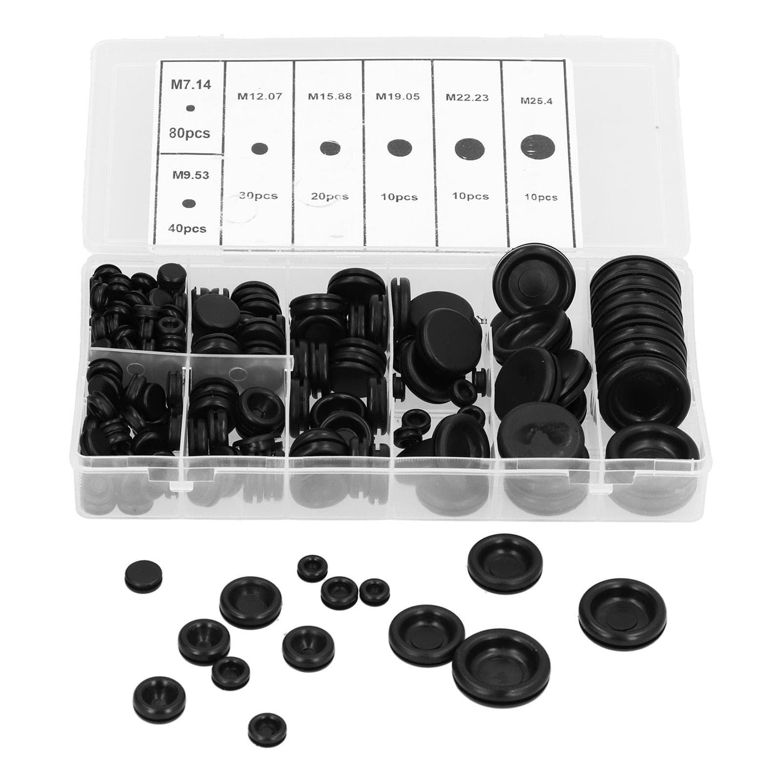 200Pcs Wire Washer Kit Rubber Grommet Dustproof Insulated Fireproof for Protecting Cable 7?25mm