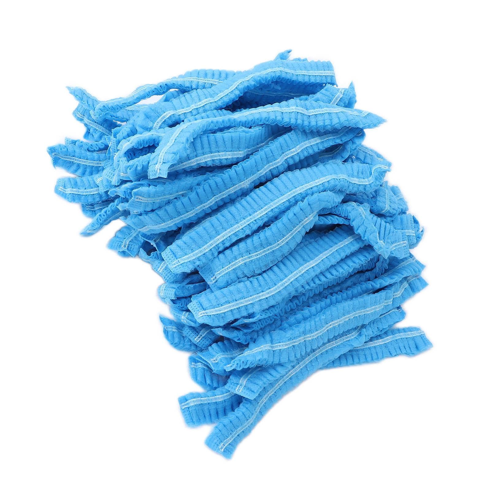 100pcs NonWoven Disposable Net Cap Breathable Stretchable Beauty Salon Shower Bath Cap