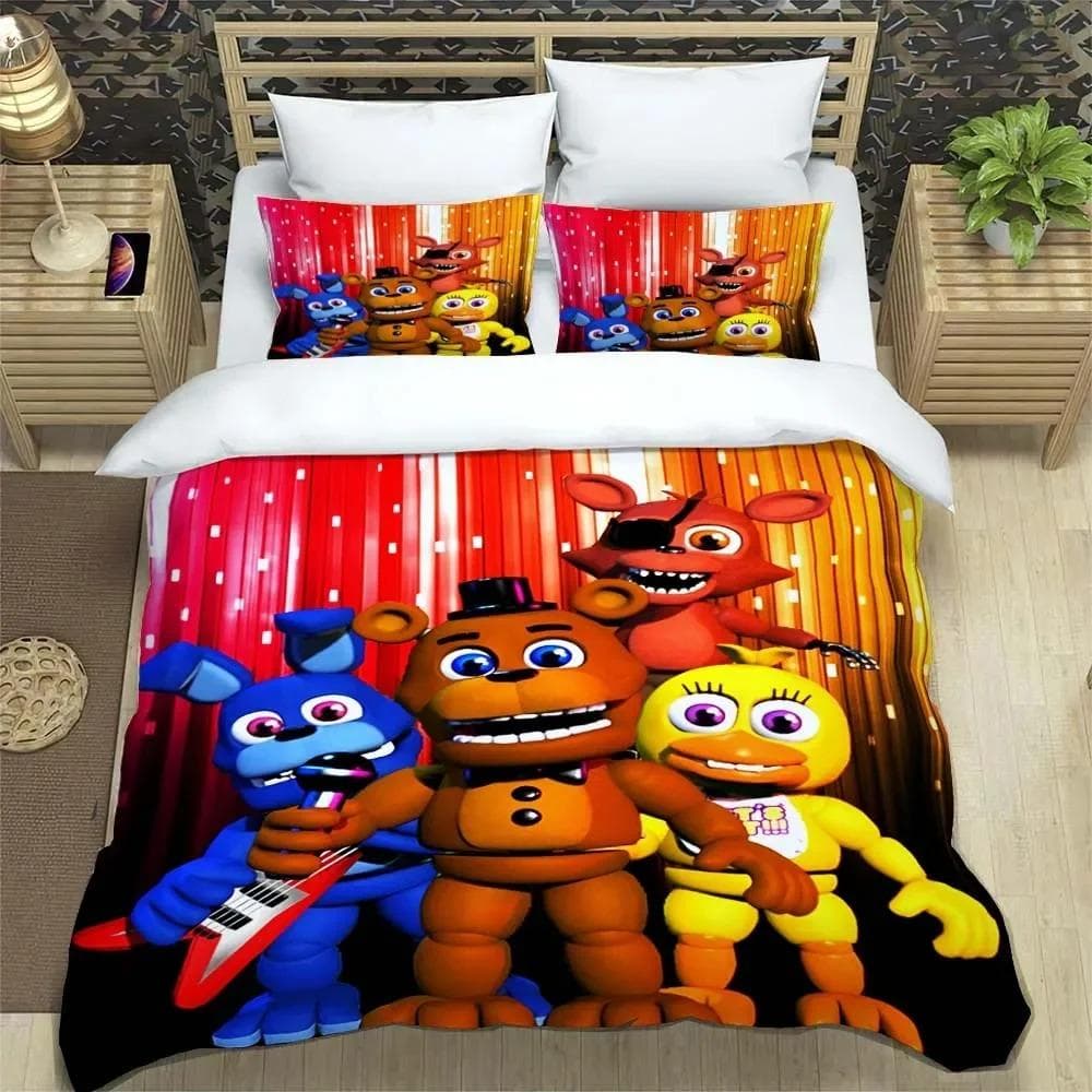 F-Five-Nights At Freddy´s FNAF Bedding Sheet Set King Twin Double Boys Bedding Mircofiber or Polyester Duvet Cover 150x200cm 3pcs