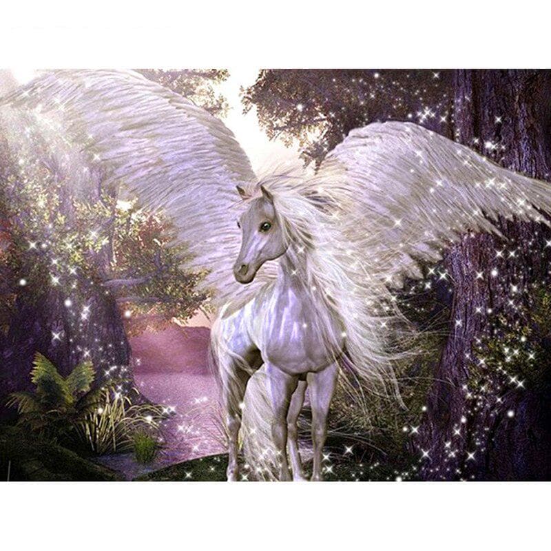 5D DIY Diamond Painting Full Round Angel Horse Diamond Embroidery 20X30CM
