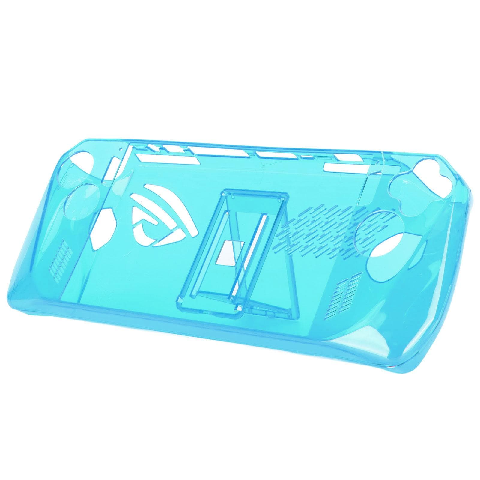 Game Console Clear Case Shockproof Prevent Slip TPU Protective Cover with Bracket for ASUS ROG Ally blue