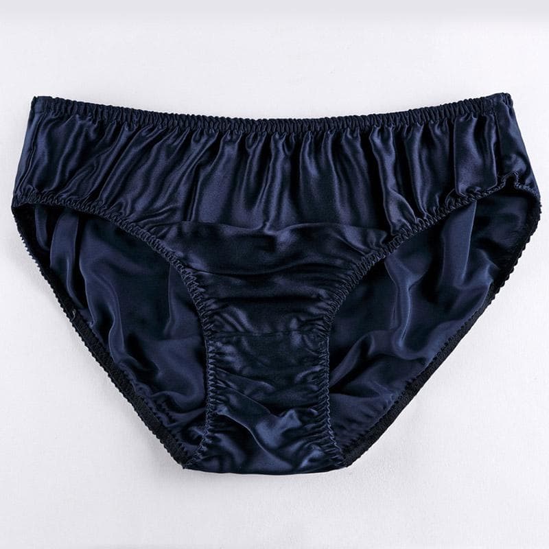 1PC Underwear Knickers Satin Silk Panties Briefs Lingerie Thin Underpants Comfortable Men's XL Dark blue