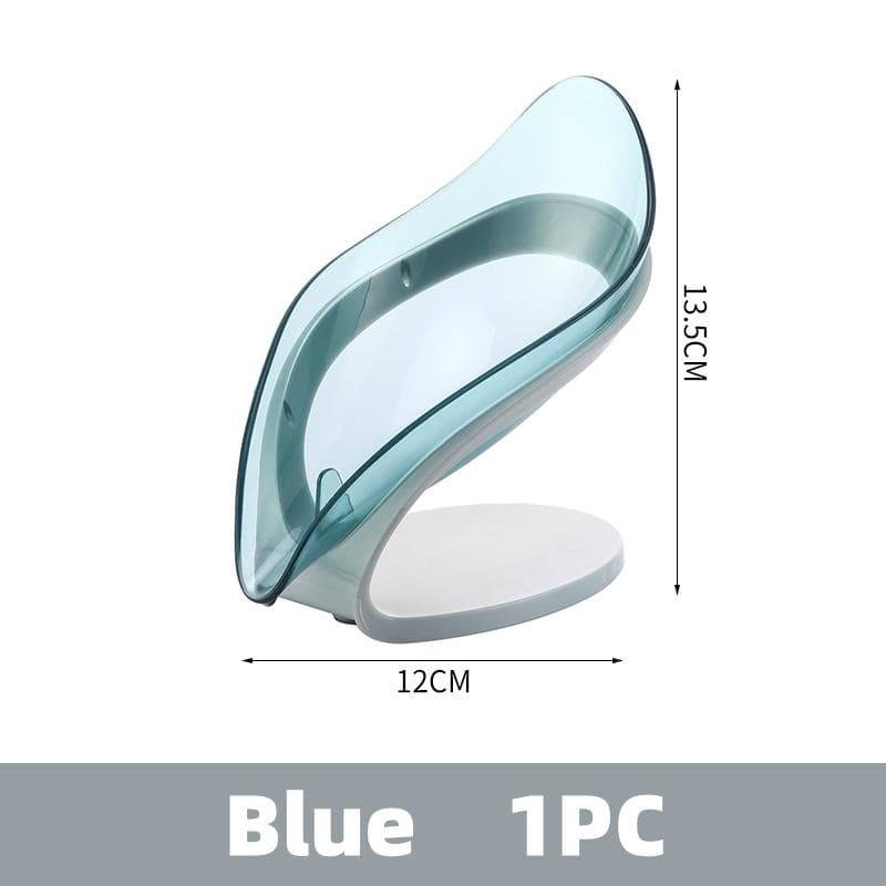 Suction Cup Leaf Soap Dish Box No-Punch Bathroom Shower Soap Dish with Drain Portable Toilet Laundry Soap Holder Basin Tray