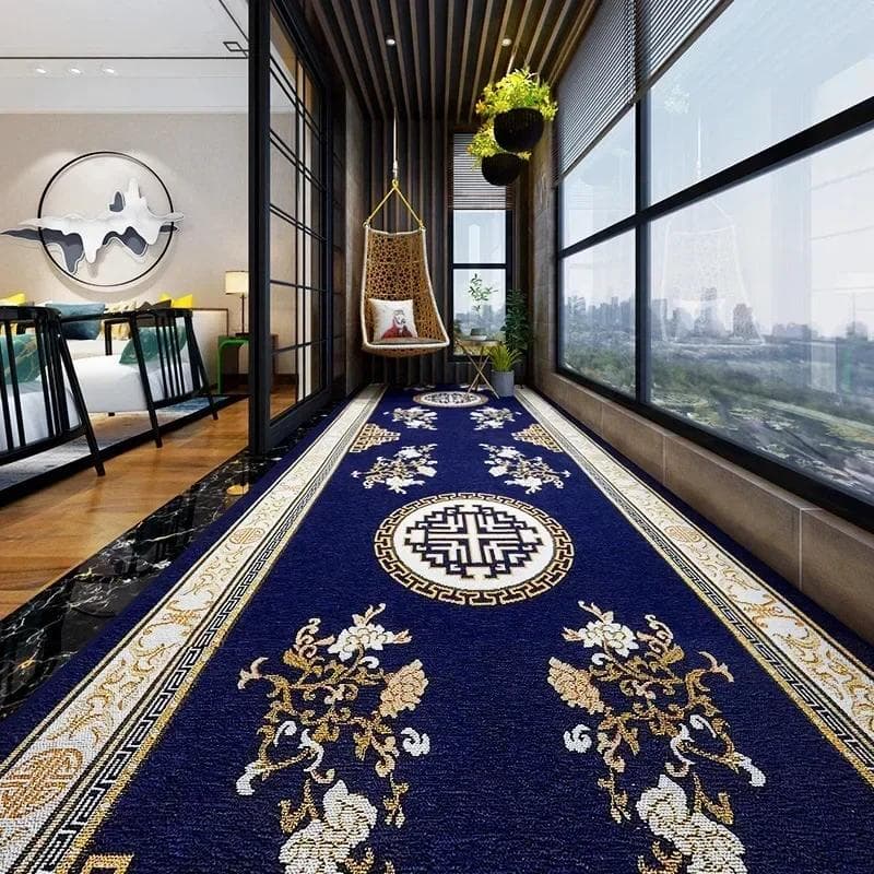 European Style Aisle Walkway Carpet Hallway Decor Area Rug Luxury Corridor Long Runner Passageway Doorway Floor Mats Non-slip 60x160cm
