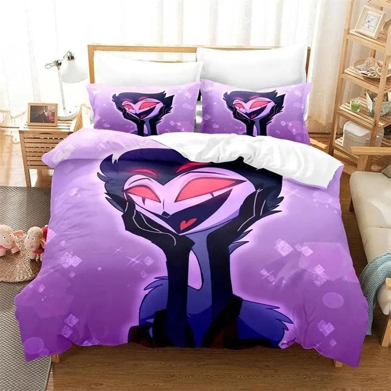 Anime Stolas Helluva Hazbin Hotels Boss Bedding Set Boys Girls Twin Queen Size Duvet Cover Pillowcase Bed Kids Adult 140x200cm 2pcs