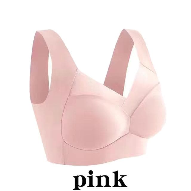 Sexy Top Seamless Bra Plus Size Backless Bras Push Up Women Wireless Bralette Woman Underwear Sports Unwired Bra Without Frame XXXL(70-85kg) pink