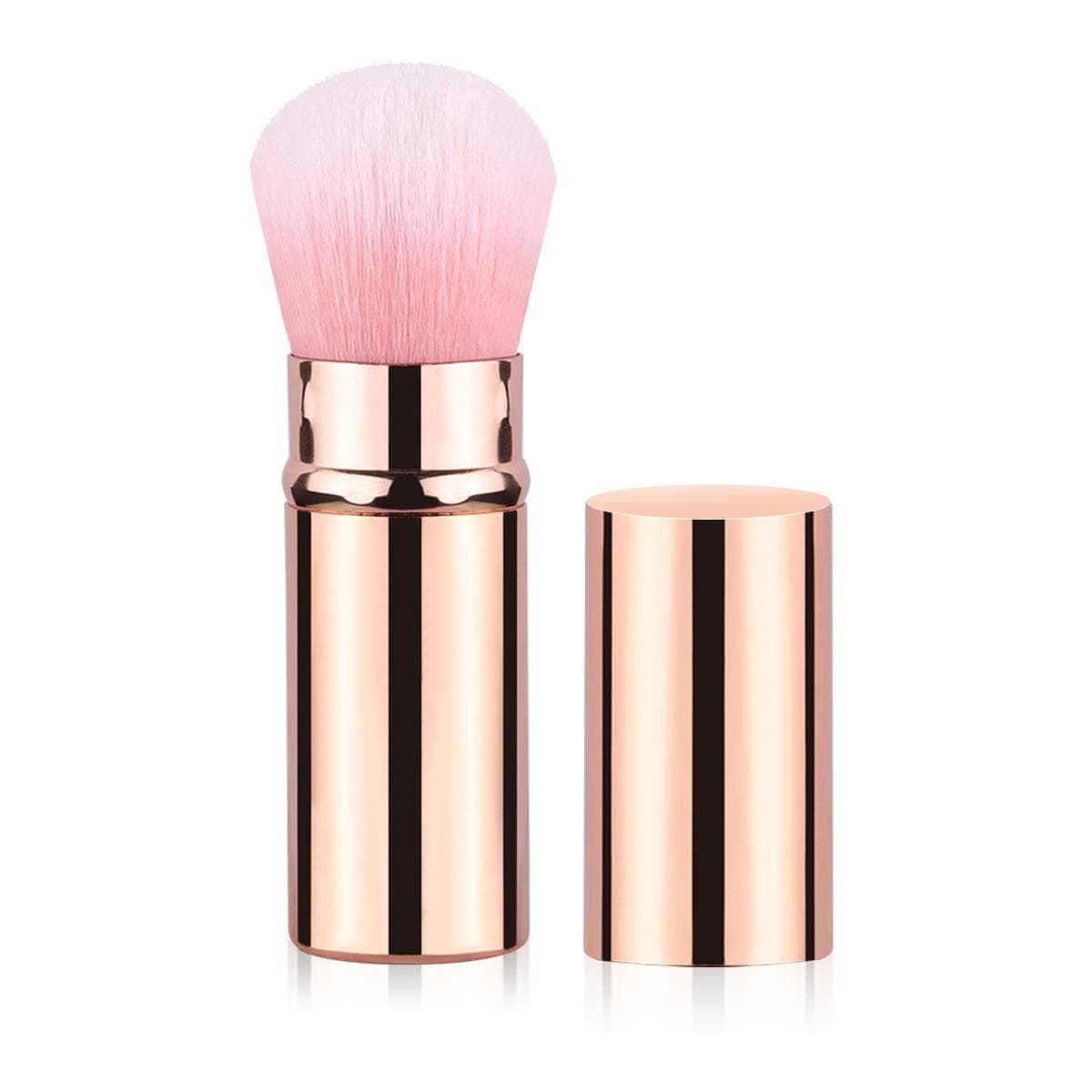 1Pc Retractable Brush Makeup Brush Powder Blusher Powder Brush Mini Multi-function Portable With Aluminum Handle
