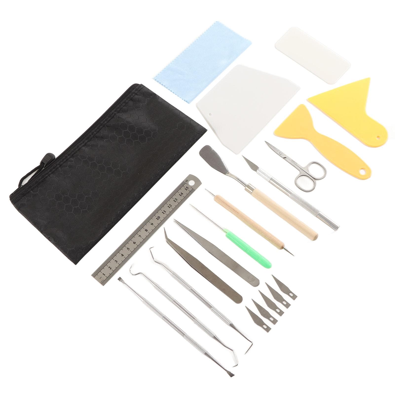 Craft Vinyl Weeding Set 22 Pcs Practical Ruler Carving Pen Scissors Tweezers Crochet Hook DIY Craft
