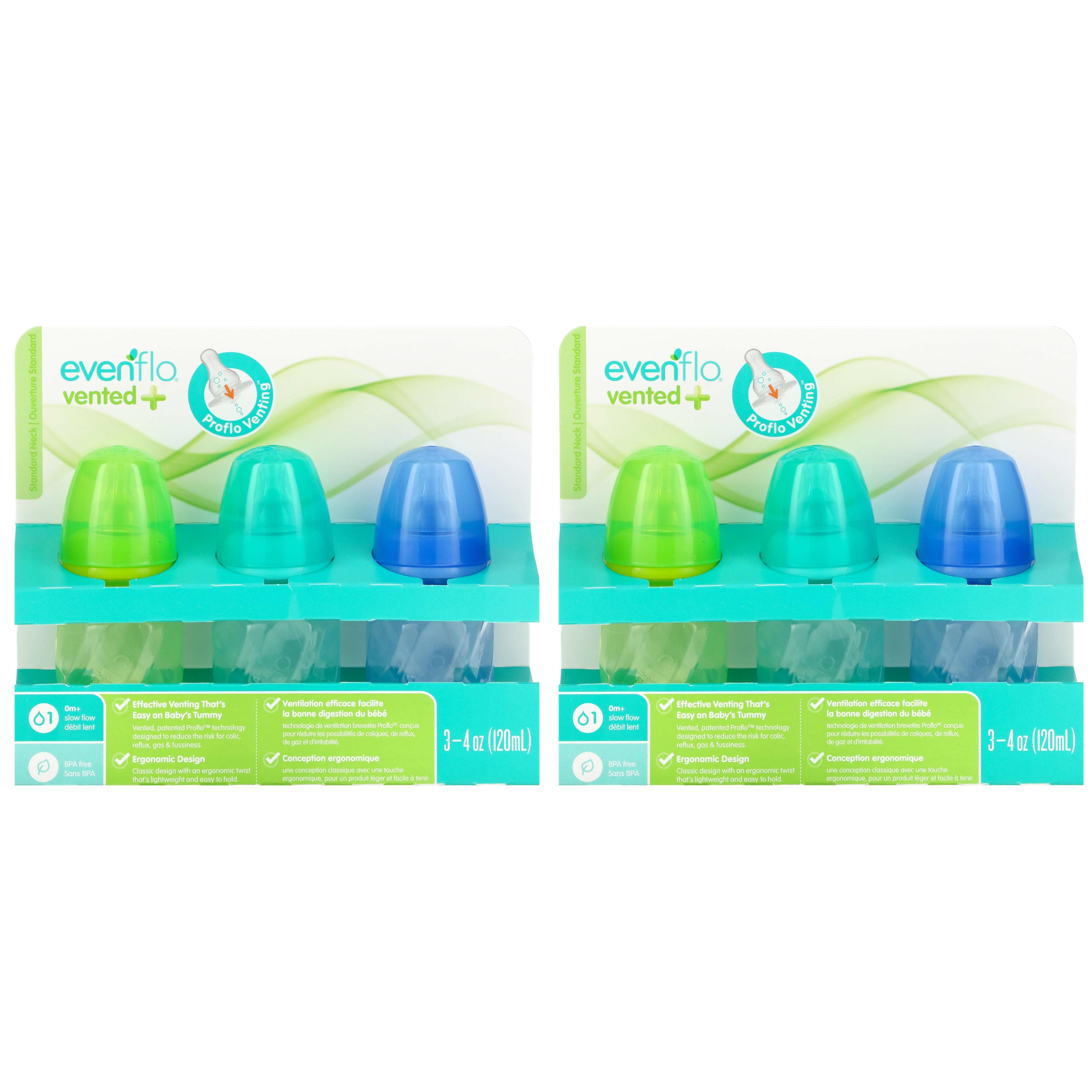 Evenflo Feeding, Vent+Twist PP Tint Bottles, Standard, 0+ Months, Slow, 6 Bottles, 4 oz (120 ml) Each
