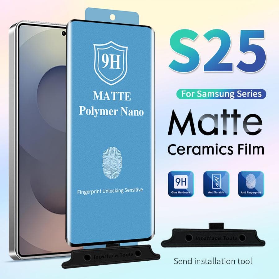 9H Full Glue Soft Curved Ceramic Tempered Glass For Samsung Galaxy S25 S24 S21 S23 S22 Plus Note 20 Ultra Matte Frosted Screen Protector Film S22 Ultra
