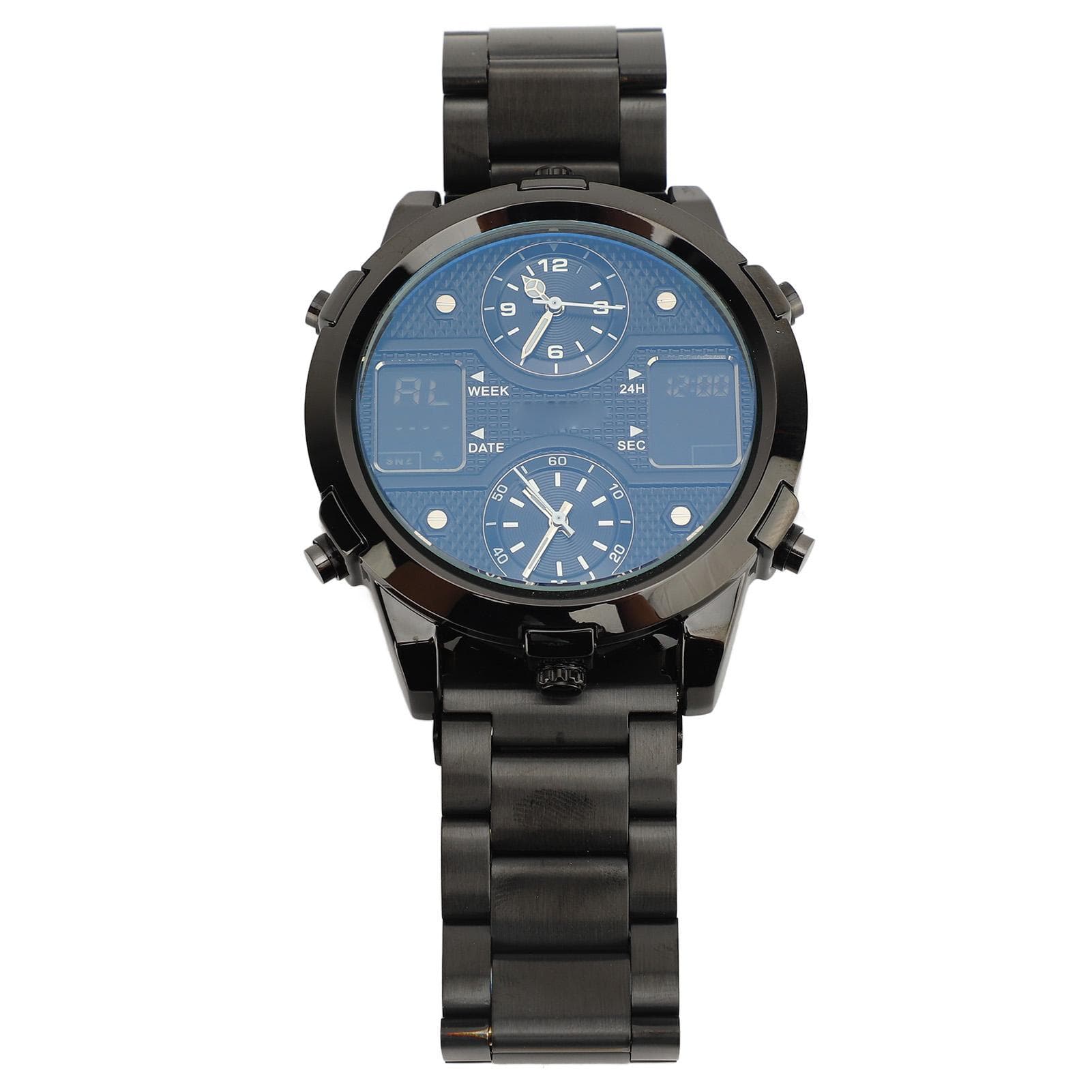 Men Wrist Watch with Alarm Clock Fashionable 30m Waterproof Backlight Easy To Read Male Watch