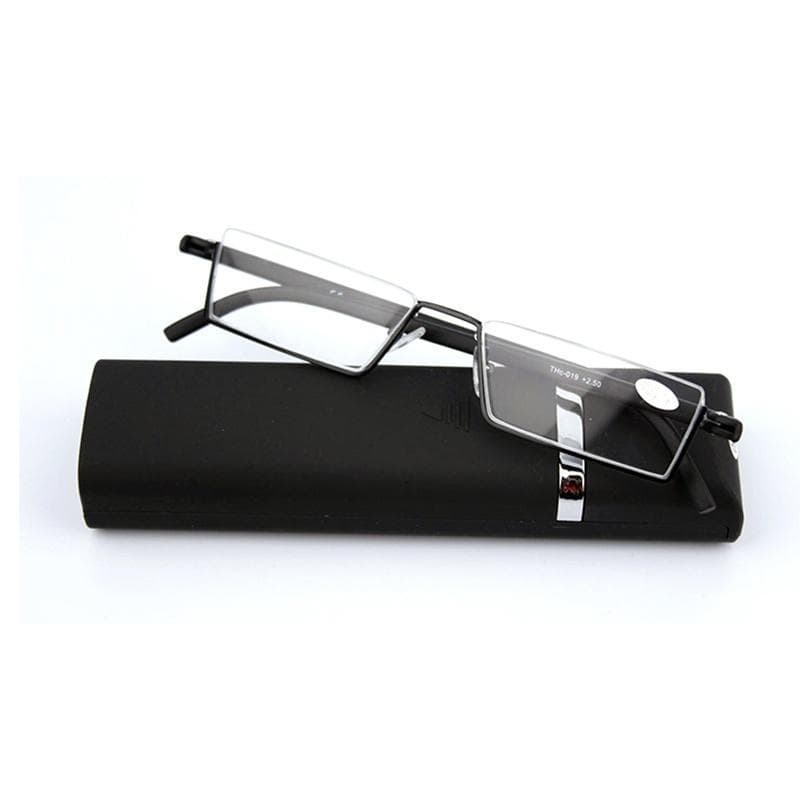 Titanium Steel Ultralight Unisex Half Frame Reading Glasses Diopter 1.5