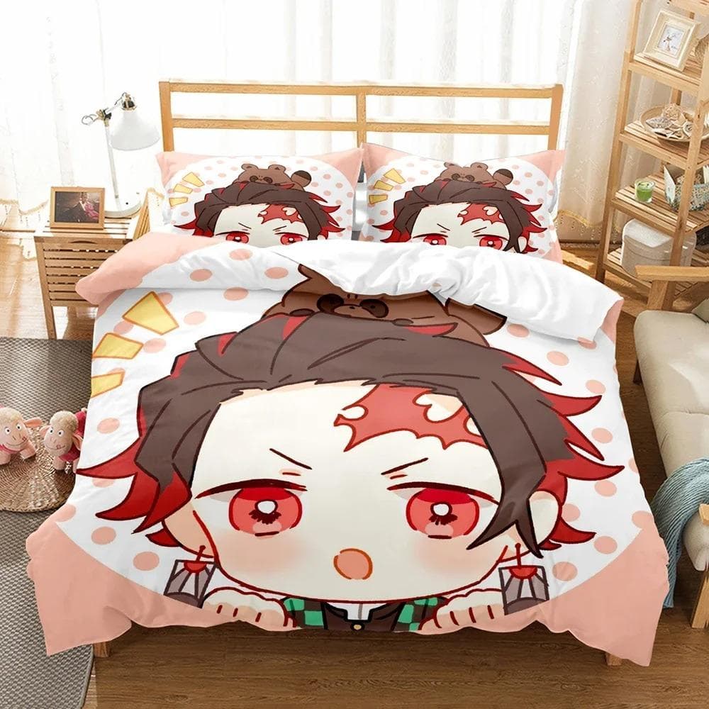 Demon Slayer Bedding Set 3D Japanese Anime Kids Gift Duvet Cover Comforter Bed Linen Home Textiles Queen King Single Size US Twin 173x218cm