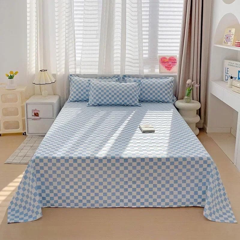 Washed Cotton Bed Fat Sheet Flower Series Printed Double Top King Sheets for Girls Boys Kids Single Queen King Size Bed Linen 120x230cm