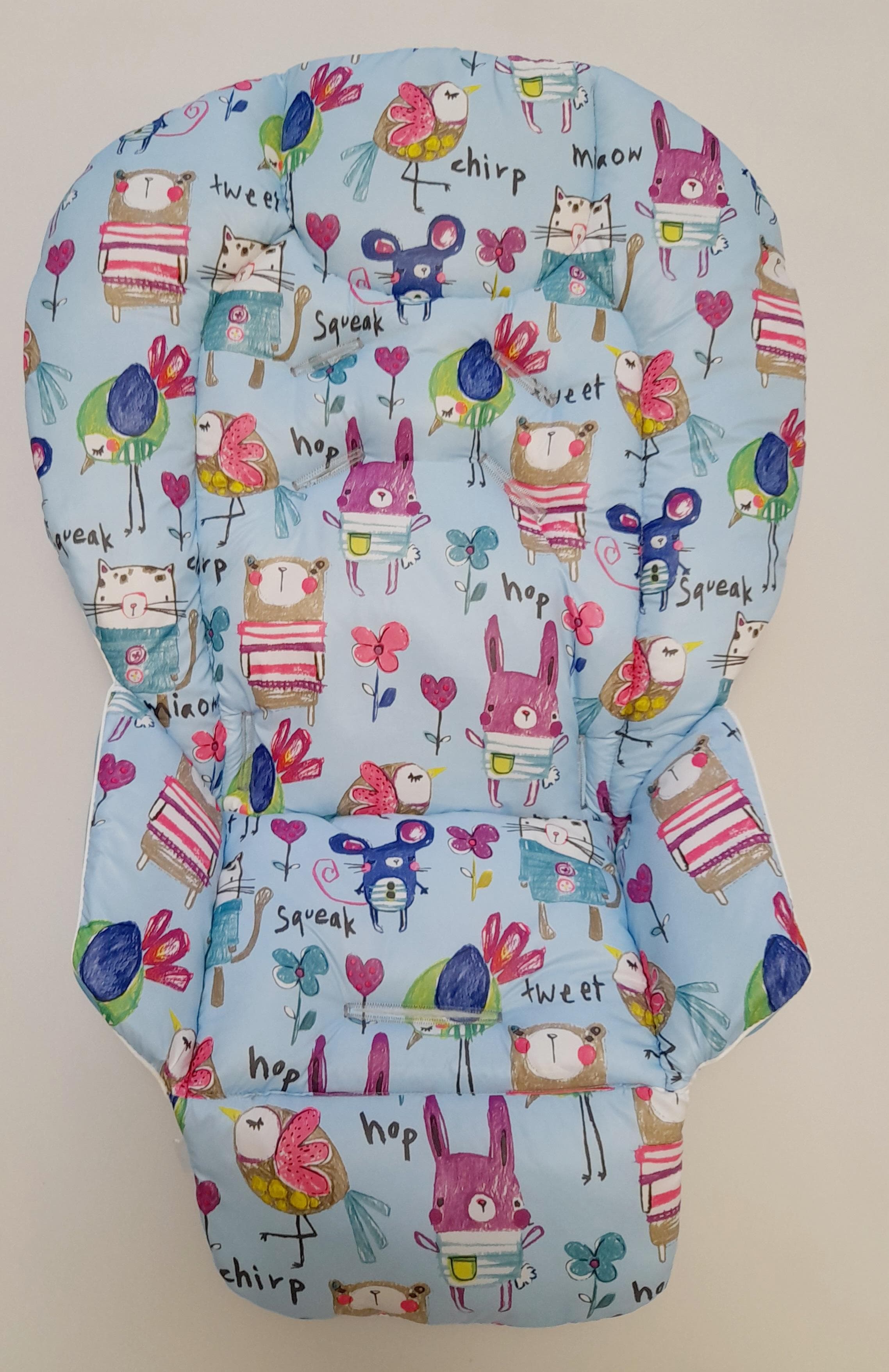 Chicco Polly highchair waterproof cover with pattern, water-repellent highchair insert one size