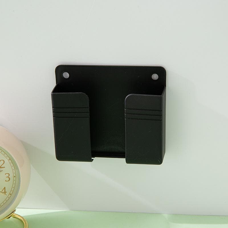 Punch-free Remote Control Mobile Phone Charging Wall-mounted Box Wall-mounted Storage Box Mobile Phone Storage Rack black