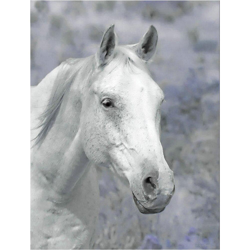 Diamond Embroidery White Horse Pattern Diamond Painting Cross Stitch Diamond Mosaic 20X30CM