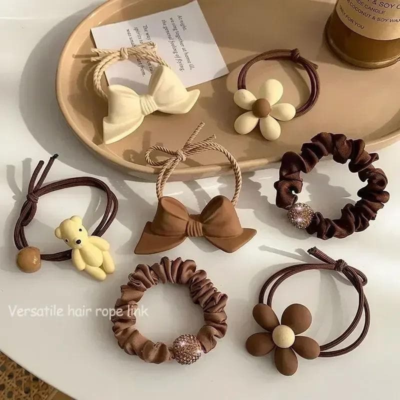 Set Trendy Women Hair Scrunchies Elastic Hair Rubber Bands Accessories Hair Gum/Tie/Holder Party Birthday Gift
