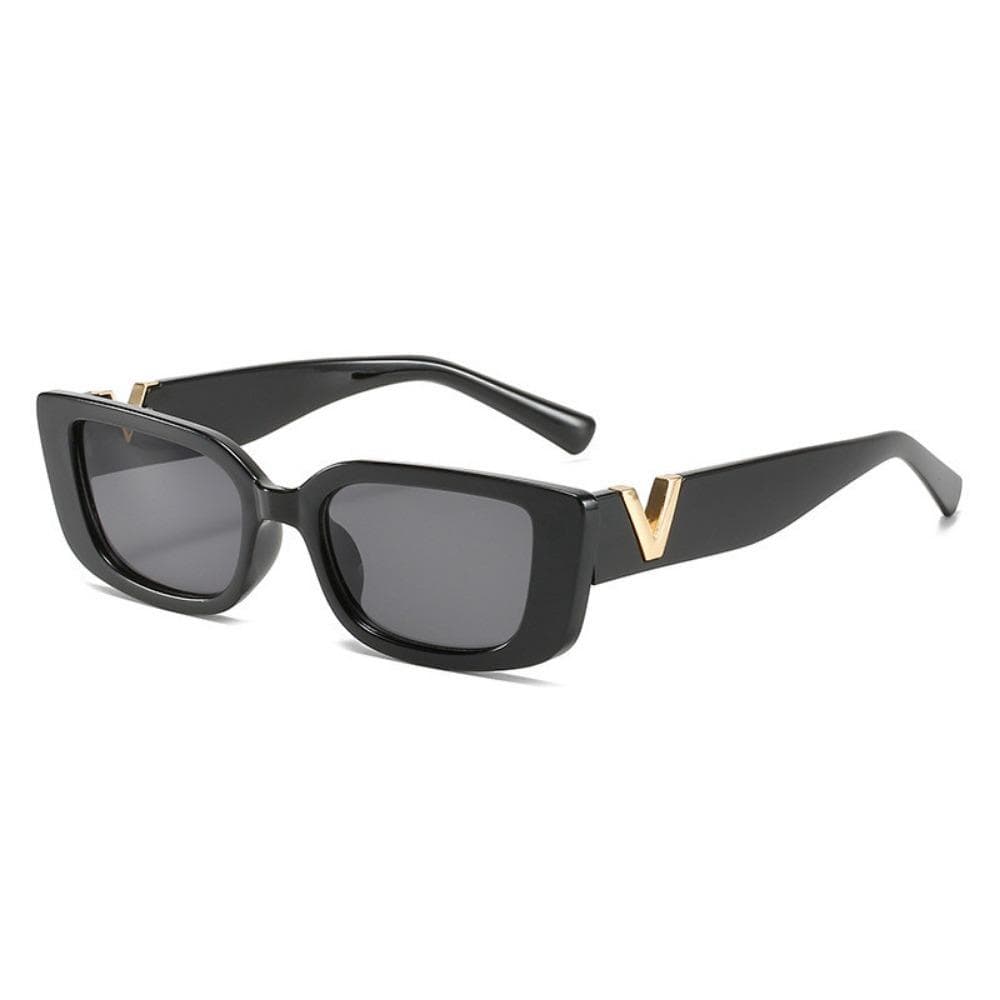 Fashion Retro Luxury Women Logo V Square Sunglasses UV400 Protection Stylish Eyewear for Women