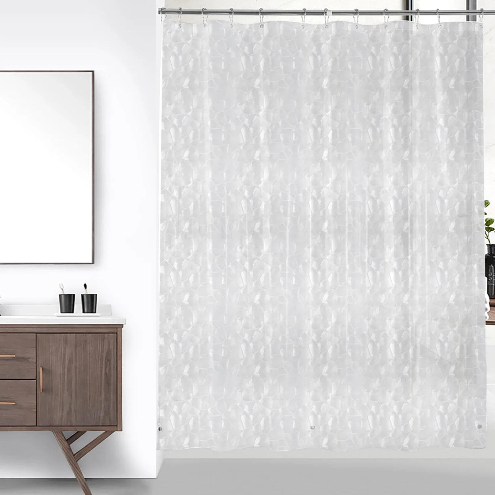 High Clear Shower Curtain Waterproof Transparent Curtains Liner Mildew PEVA Bath Curtains With Hooks Home PEVA Bathroom Decor